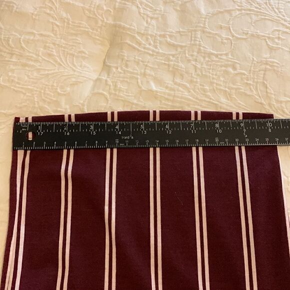 Maroon Striped Pant Suit Jumper, wide leg, ring gather Holiday Outfit medium - Picture 9 of 11
